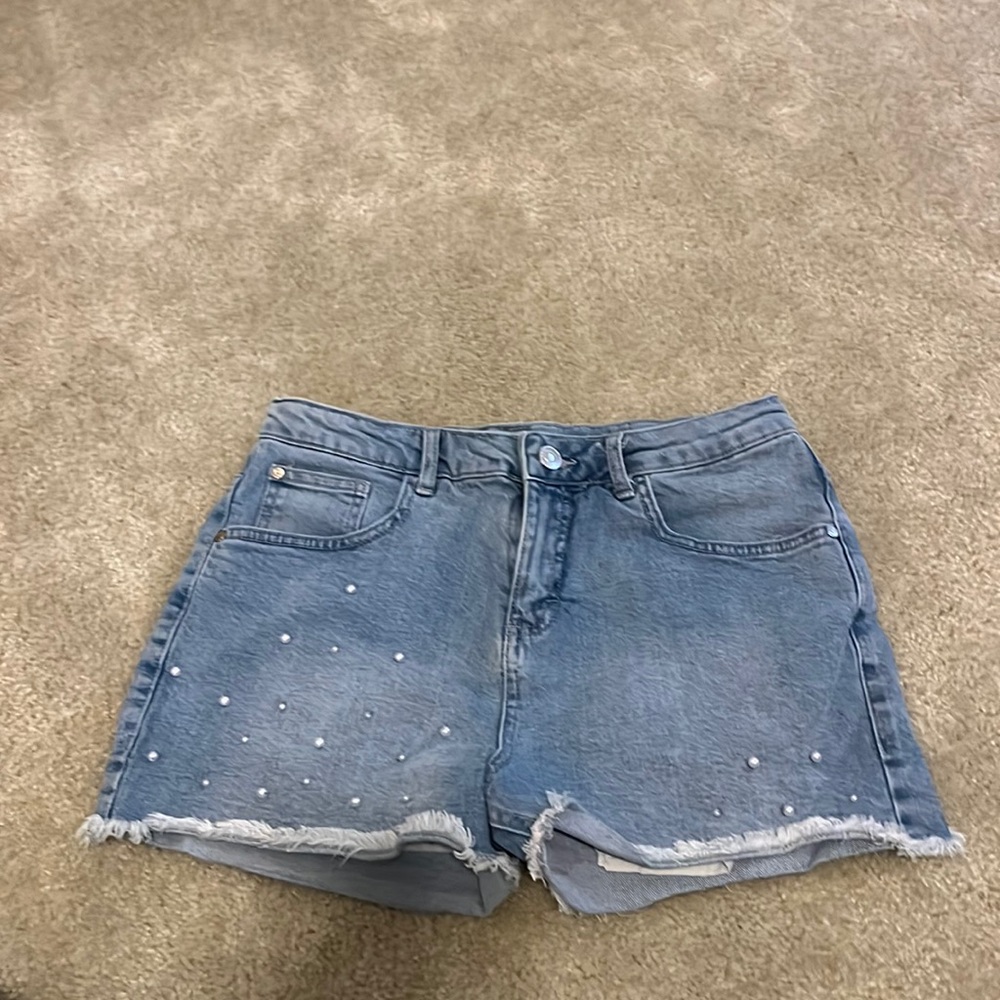 Big Girls Pearl High Waisted Denim Shorts